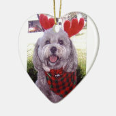 Gelukkig kerstfeest keramisch ornament (Links)