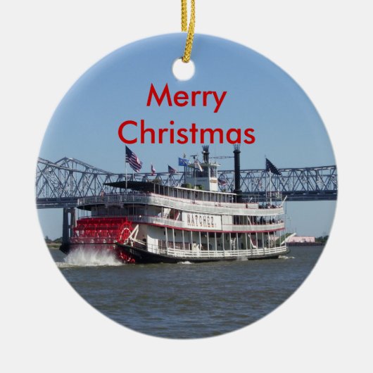Gelukkig kerstfeest keramisch ornament (Voorkant)