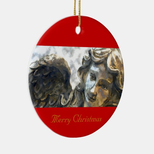 Gelukkig kerstfeest keramisch ornament (Rechts)