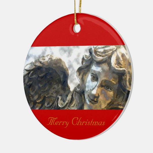 Gelukkig kerstfeest keramisch ornament (Links)