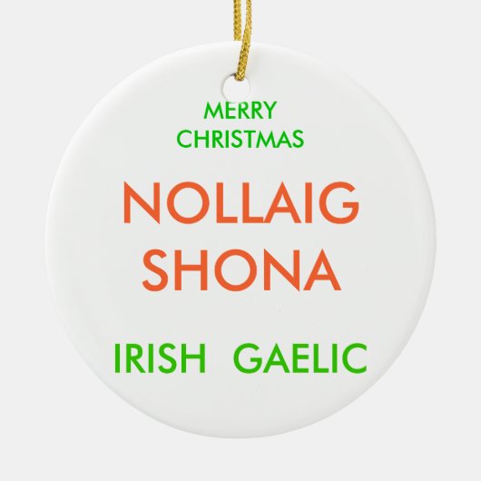 Gelukkig kerstfeest, keramisch ornament (Voorkant)