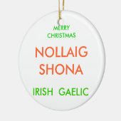 Gelukkig kerstfeest, keramisch ornament (Links)