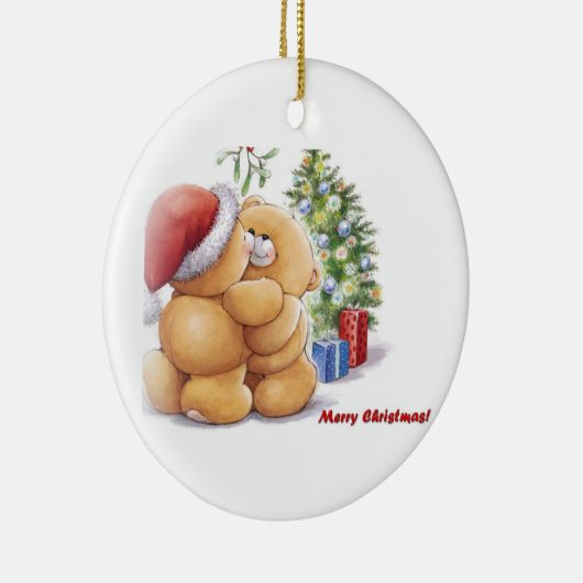 Gelukkig kerstfeest! keramisch ornament (Rechts)