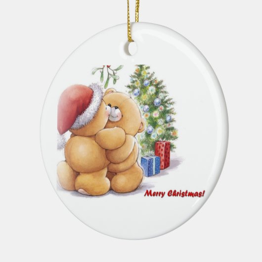 Gelukkig kerstfeest! keramisch ornament (Links)