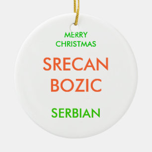 Gelukkig kerstfeest, keramisch ornament