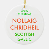 Gelukkig kerstfeest, keramisch ornament (Voorkant)