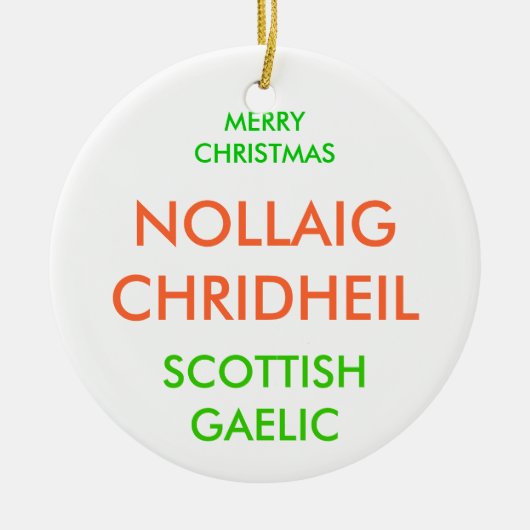Gelukkig kerstfeest, keramisch ornament (Voorkant)