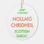 Gelukkig kerstfeest, keramisch ornament (Links)