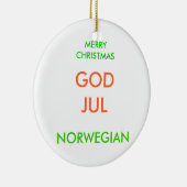 Gelukkig kerstfeest, keramisch ornament (Rechts)