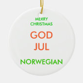 Gelukkig kerstfeest, keramisch ornament (Voorkant)