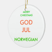 Gelukkig kerstfeest, keramisch ornament (Links)