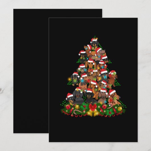 Gelukkig kerstfeest | kerstboomverlichting voor de bedankkaart (Voorkant / Achterkant)