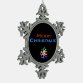 Gelukkig kerstfeest | Kerstmis met Atom Tin Sneeuwvlok Ornament (Links)