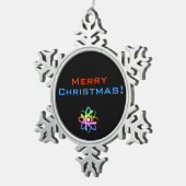 Gelukkig kerstfeest | Kerstmis met Atom Tin Sneeuwvlok Ornament (Rechts)