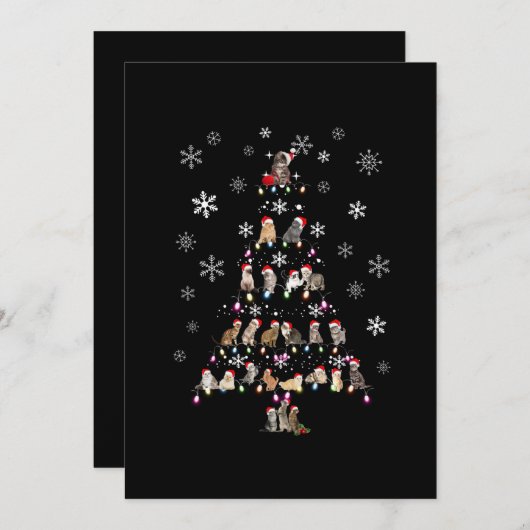 Gelukkig kerstfeest | Kerstmis met een kattebakker Bedankkaart (Voorkant / Achterkant)