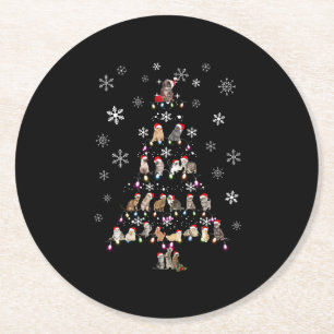 Gelukkig kerstfeest   Kerstmis met een kattebakker Ronde Kartonnen Onderzetter