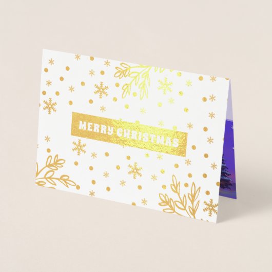 Gelukkig kerstfeest. Luxe echte oliekaarten Folie Kaarten (Voorkant)