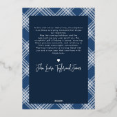 Gelukkig Kerstfeest Marine Bladruit Streep 1 Foto Folie Feestdagenkaart (Achterkant)