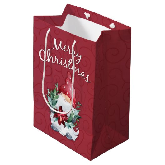 Gelukkig kerstfeest medium cadeauzakje (Voorkant Gekanteld)