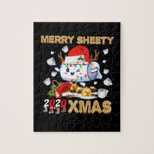Gelukkig kerstfeest Merry Sheety 2020 Xmas Legpuzzel