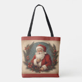 Gelukkig Kerstfeest met Kerstman Tote Bag (Achterkant)