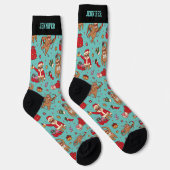 Gelukkig kerstfeest met luid kerstfeest sokken (Rechts)