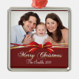 Gelukkig kerstfeest metalen ornament