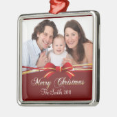 Gelukkig kerstfeest metalen ornament (Links)