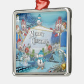 Gelukkig kerstfeest metalen ornament (Links)