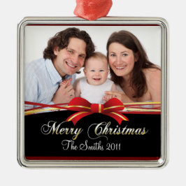 Gelukkig kerstfeest metalen ornament