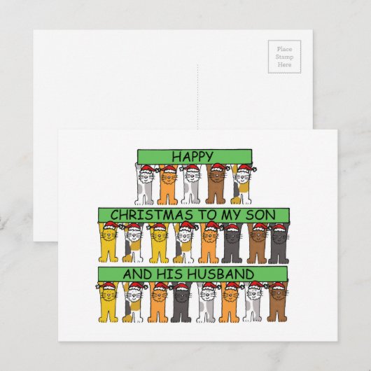 Gelukkig Kerstfeest mijn zoon en zijn man Feestdagenkaart (Voorkant / Achterkant)