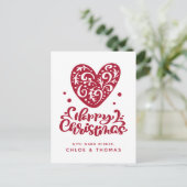 Gelukkig kerstfeest | Namen toevoegen Briefkaart (Staand voorkant)