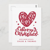 Gelukkig kerstfeest | Namen toevoegen Briefkaart (Voorkant / Achterkant)