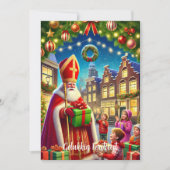 "Gelukkig Kerstfeest" Nederlands Kerstfeest Feestdagenkaart (Voorkant)