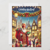 "Gelukkig Kerstfeest"  Nederlands Kerstfeest Feestdagenkaart (Voorkant)