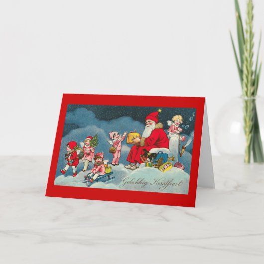 "Gelukkig Kerstfeest"  Nederlandse Kerst Kaart (Voorkant)