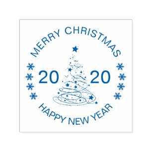 Gelukkig kerstfeest nieuwjaar aanpasbaar zelfinktende stempel