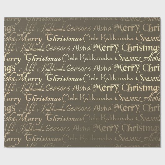 Gelukkig kerstfeest nieuwjaar bruin goud cadeaupapier (Vlak)