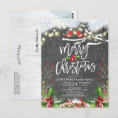 Gelukkig kerstfeest nieuwjaar feestdag kerstfeest briefkaart (Voorkant / Achterkant)