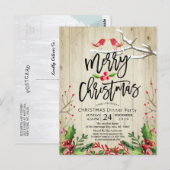 Gelukkig kerstfeest nieuwjaar feestdag kerstfeest briefkaart (Voorkant / Achterkant)