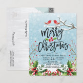 Gelukkig kerstfeest nieuwjaar feestdag kerstfeest briefkaart (Voorkant / Achterkant)