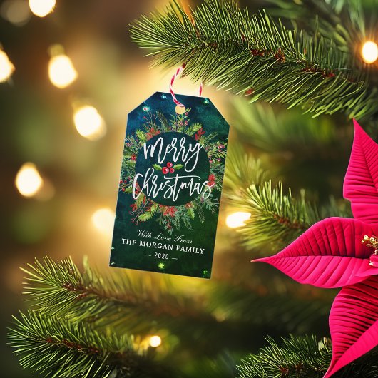 Gelukkig kerstfeest nieuwjaar feestdag kerstfeest cadeaulabel