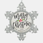 Gelukkig kerstfeest nieuwjaar feestdag tin sneeuwvlok ornament (Voorkant)