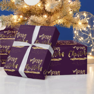 Gelukkig kerstfeest nieuwjaar oud - legant Gold Pa Cadeaupapier