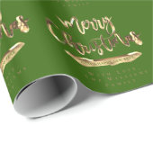 Gelukkig kerstfeest nieuwjaar oud met goudgroen cadeaupapier (Rol Hoek)