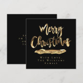 Gelukkig kerstfeest nieuwjaar oud zwart goud feestdagenkaart (Voorkant / Achterkant)