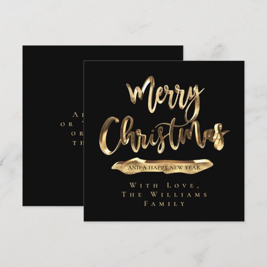 Gelukkig kerstfeest nieuwjaar oud zwart goud feestdagenkaart (Voorkant / Achterkant)