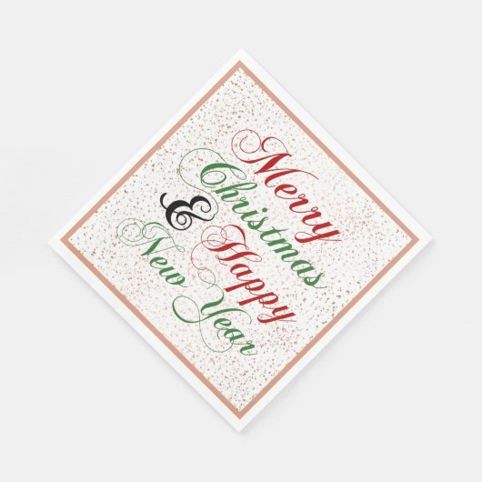 Gelukkig kerstfeest nieuwjaar Roos Gold Glitter Servet (Hoek)