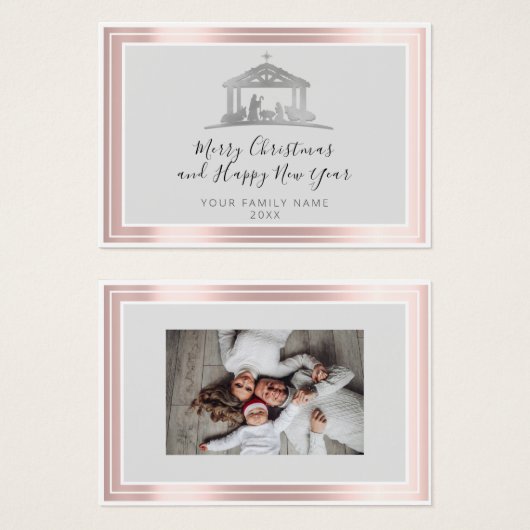 Gelukkig kerstfeest nieuwjaar Roos Heilige Familie Visitekaartje (Voorkant /achterkant)