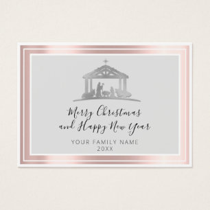 Gelukkig kerstfeest nieuwjaar Roos Heilige Familie Visitekaartje